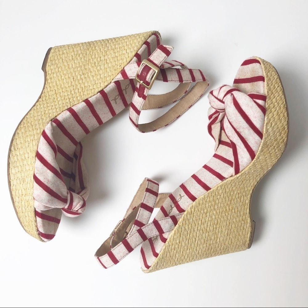 Splendid lustful pinup Striped espadrille wedge
